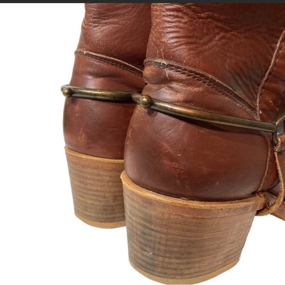 Equestrian Riding boots with spurs brown genuine leather size 10 - Picture 5 of 13